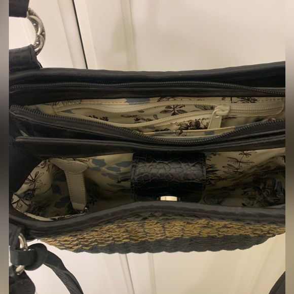 Brighton Delfina straw and leather shoulder bag in EUC - Picture 7 of 11